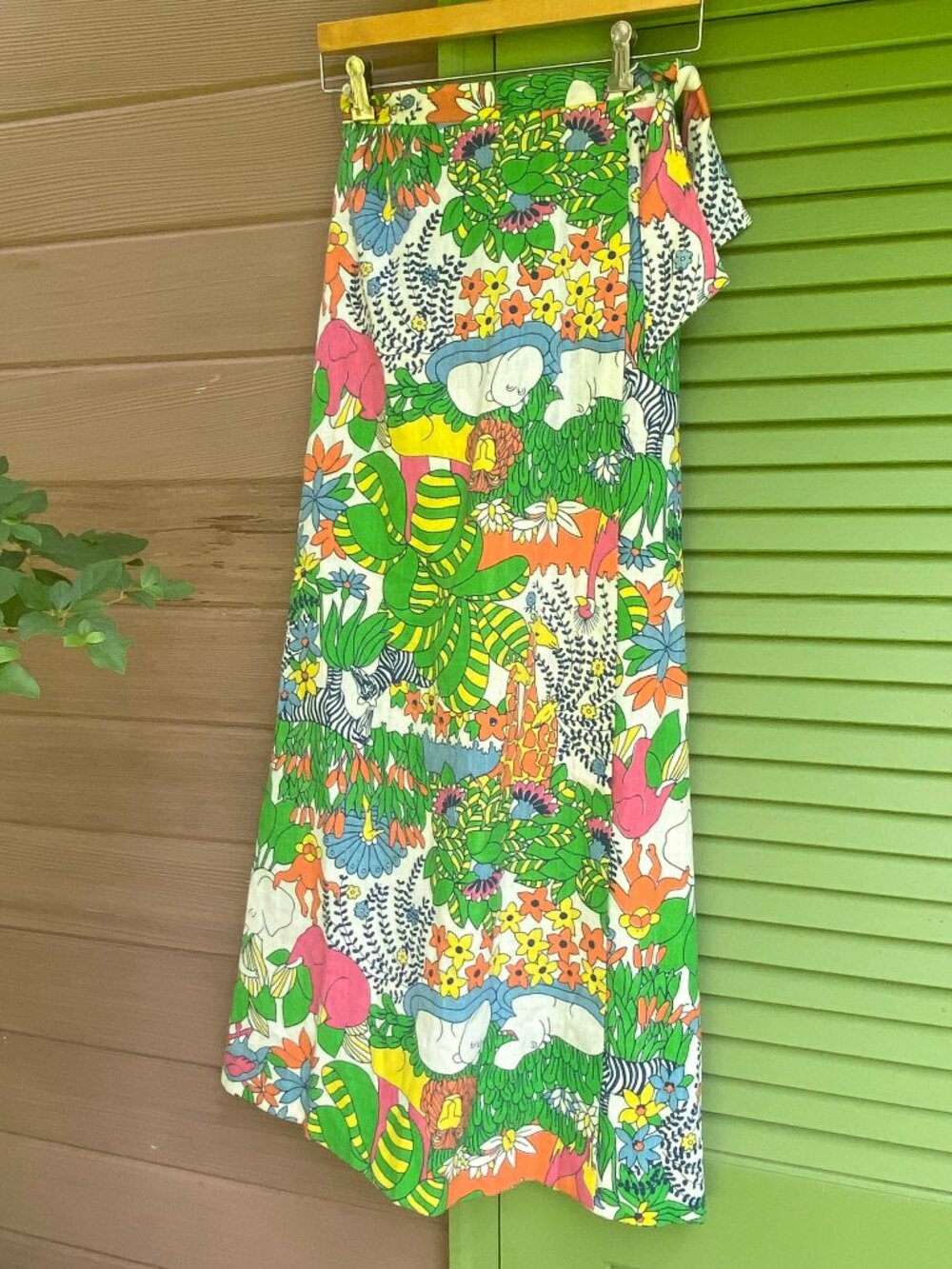 Vintage 1970s Gordon of Philadelphia for B Altman Cotton Jungle Maxi Skirt- XS